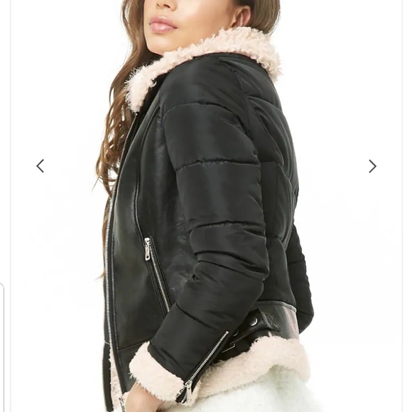 Vegan leather puffer jacket - Picture 3 of 4